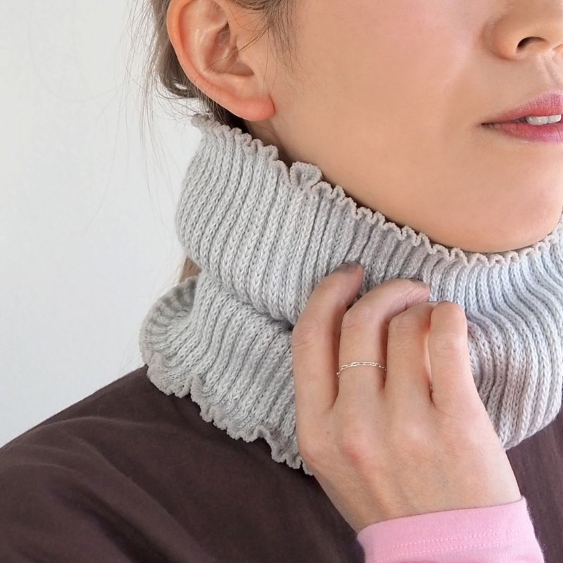 MAISON BLANCHE  ふんわりネックカバー /LGY【日本製】